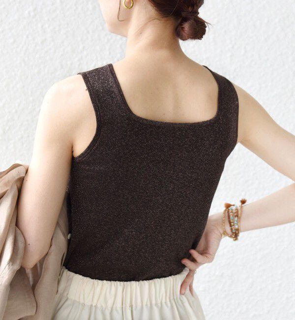 SHIPS for women「〈手洗い可能〉ラメ 2WAY ノースリーブ プルオーバー」|タンクトップ|