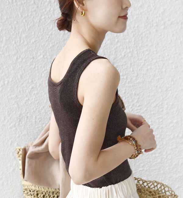 SHIPS for women「〈手洗い可能〉ラメ 2WAY ノースリーブ プルオーバー」|タンクトップ|