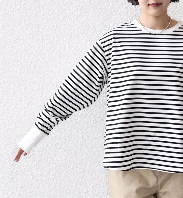 SHIPS for women「《一部予約》〈接触冷感 / UVカット / 手洗い可能〉ロング リブ ラウンド ヘム プルオーバー」|Tシャツ・カットソー|
