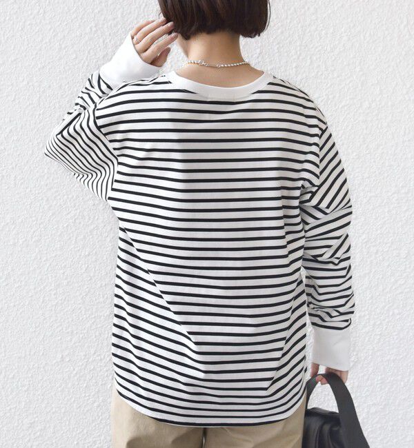 SHIPS for women「《一部予約》〈接触冷感 / UVカット / 手洗い可能〉ロング リブ ラウンド ヘム プルオーバー」|Tシャツ・カットソー|