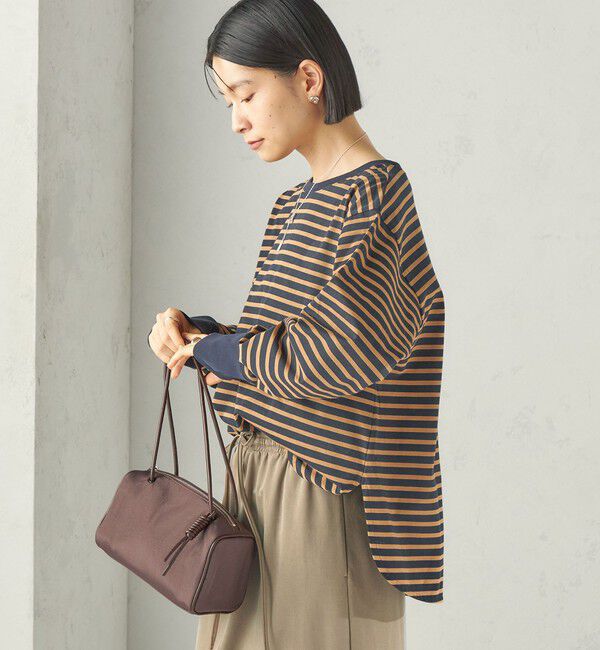 SHIPS for women「《一部予約》〈接触冷感 / UVカット / 手洗い可能〉ロング リブ ラウンド ヘム プルオーバー」|Tシャツ・カットソー|