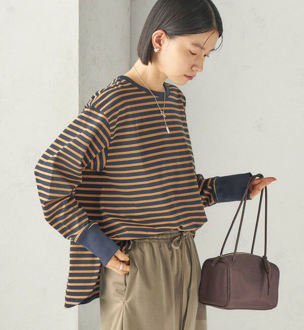 SHIPS for women「《一部予約》〈接触冷感 / UVカット / 手洗い可能〉ロング リブ ラウンド ヘム プルオーバー」|Tシャツ・カットソー|