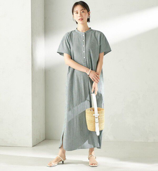 SHIPS for women「〈手洗い可能〉ACAR バンピー チェック ワンピース」|ワンピース|