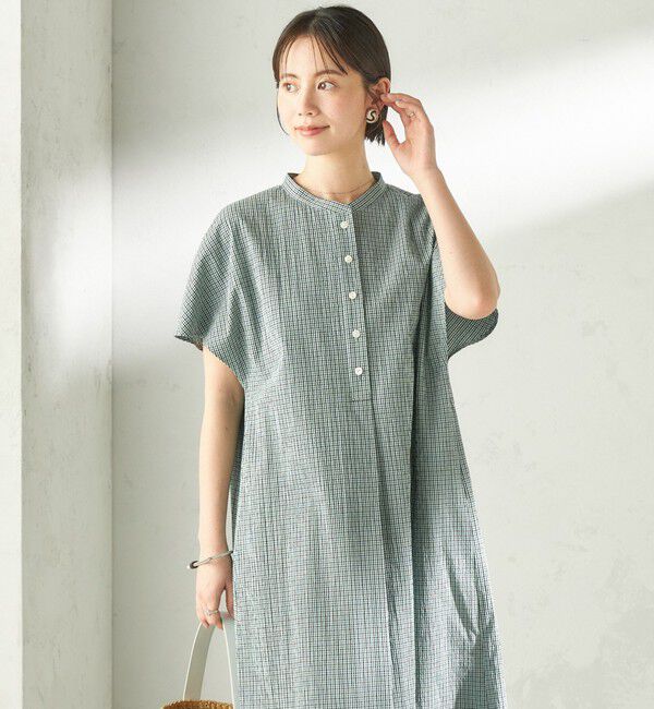 SHIPS for women「〈手洗い可能〉ACAR バンピー チェック ワンピース」|ワンピース|