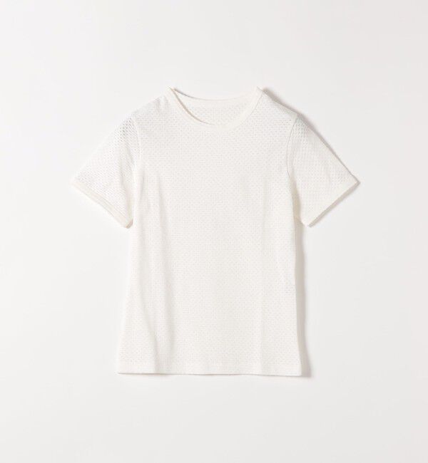 SHIPS any「SHIPS any:〈洗濯機可能〉透かし レース 半袖 クルーネック Tシャツ」|Tシャツ・カットソー|