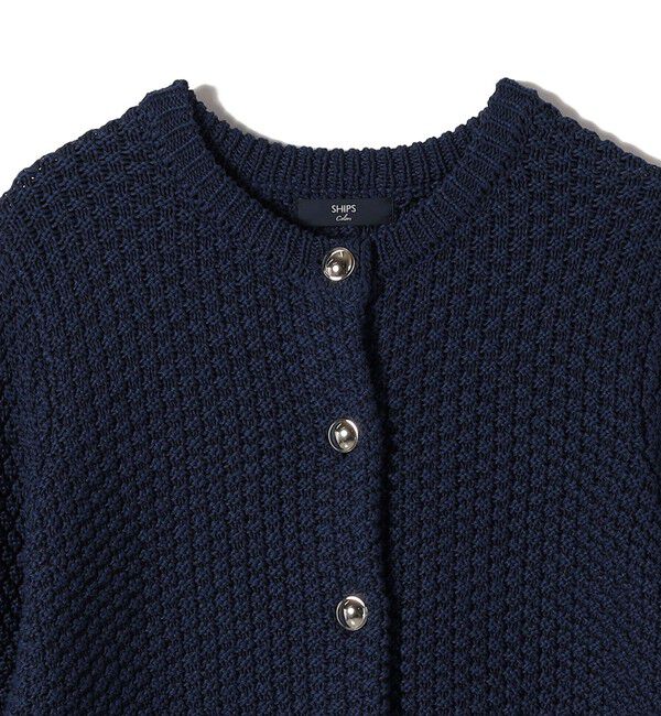 SHIPS Colors 「SHIPS Colors:〈手洗い可能〉リンクス ステッチ 5分袖 ニット ジャケット◇」|カーディガン|