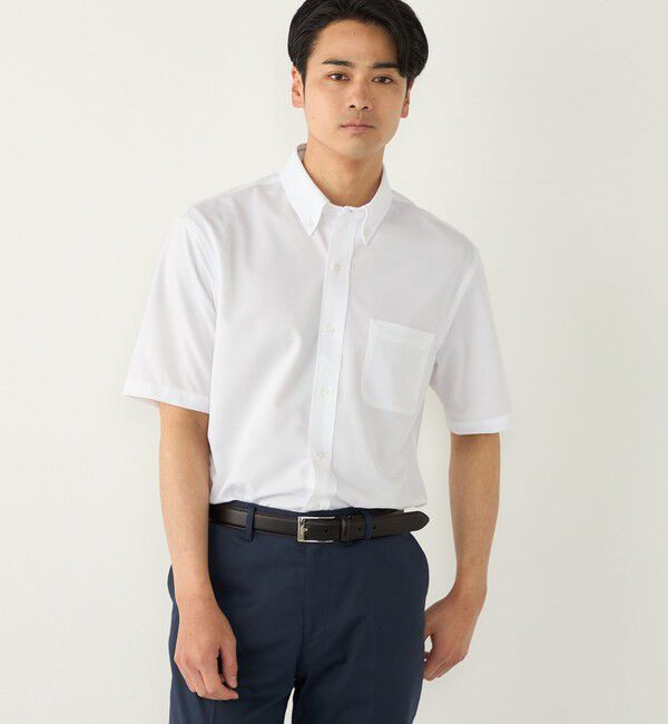 SHIPS Colors 「SHIPS Colors:〈吸水速乾・接触冷感〉SMART TECH(R) ノーアイロン 半袖シャツ」|シャツ・ブラウス|オフホワイト
