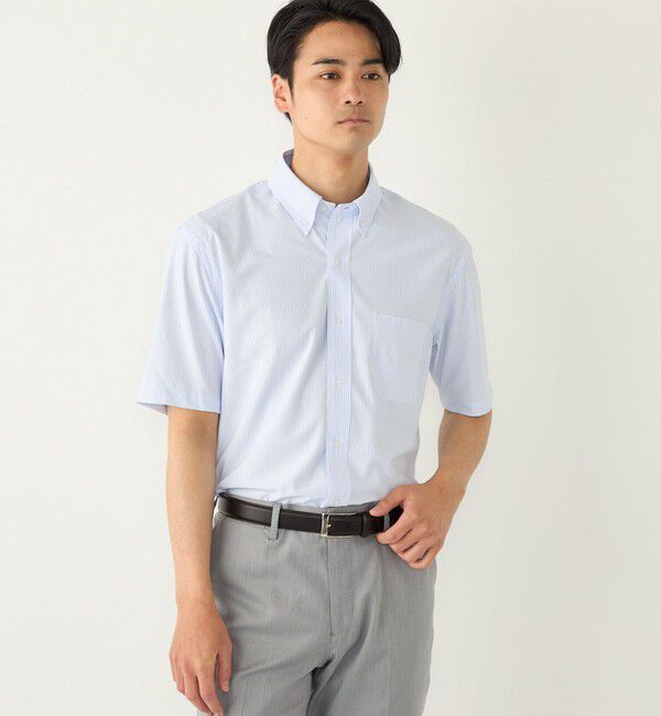 SHIPS Colors 「SHIPS Colors:〈吸水速乾・接触冷感〉SMART TECH(R) ノーアイロン 半袖シャツ」|シャツ・ブラウス|