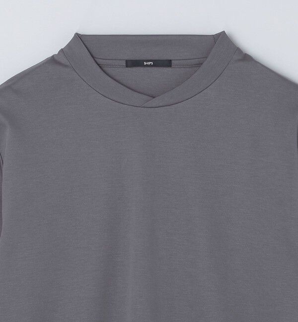 SHIPS「【WEB限定】SHIPS:〈接触冷感/手洗い可能〉100/2 クロスネック ビズ ロングスリーブ Ｔシャツ」|Tシャツ・カットソー|