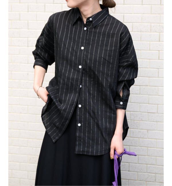OUTDOOR PRODUCTS Usual Things「新色追加 レーヨンリネンシャツ」|シャツ・ブラウス|ブラック A