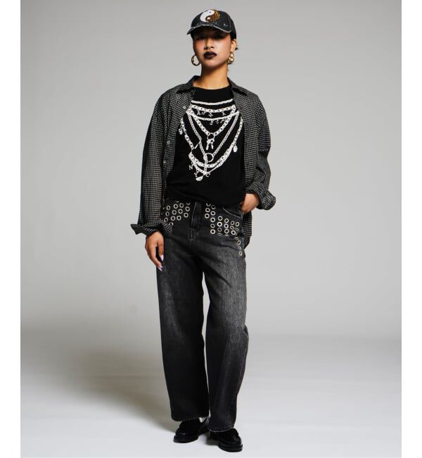 JOINT WORKS「アイレット ディテール ワイドデニムパンツ / J EYELET DETAIL PANTS」|デニム|