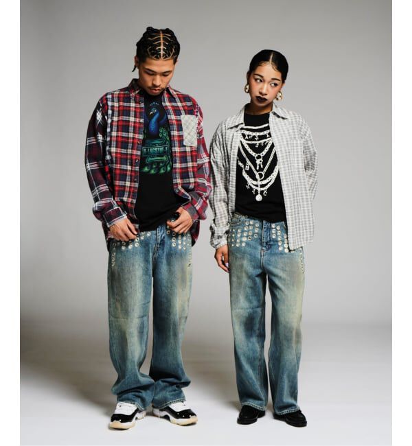 JOINT WORKS「アイレット ディテール ワイドデニムパンツ / J EYELET DETAIL PANTS」|デニム|