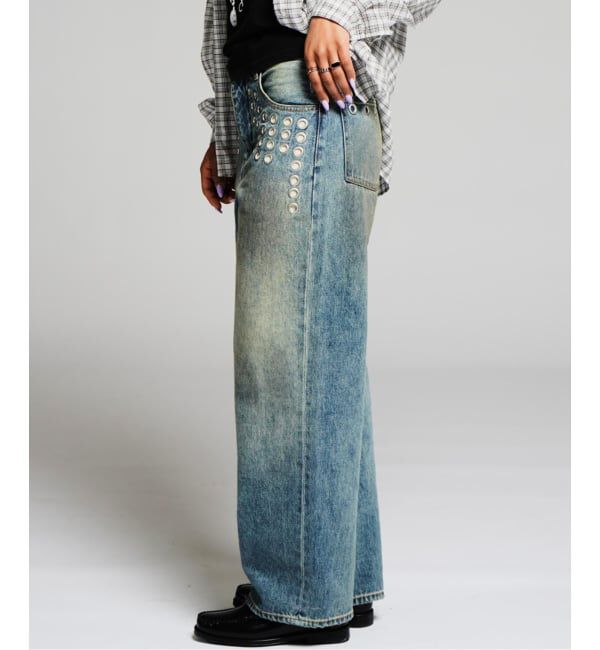 JOINT WORKS「アイレット ディテール ワイドデニムパンツ / J EYELET DETAIL PANTS」|デニム|