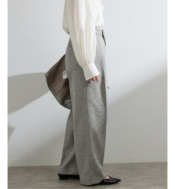 IENA「&NAVY ツイーディーパンツ」|スラックス|