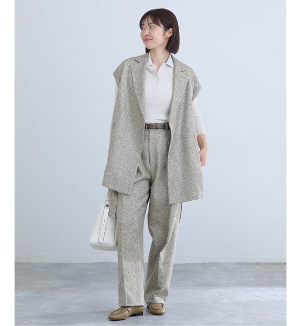 IENA「&NAVY ツイーディーパンツ」|スラックス|