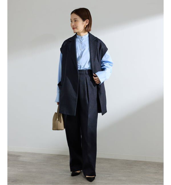 IENA「&NAVY ツイーディーパンツ」|スラックス|