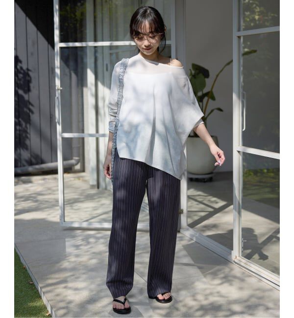 SLOBE IENA「《3サイズ展開/追加》フィブリルストライプリラックスパンツ」|その他|