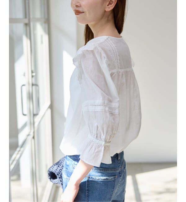 SLOBE IENA「《追加》コットンレーヨンレースブラウス」|シャツ・ブラウス|