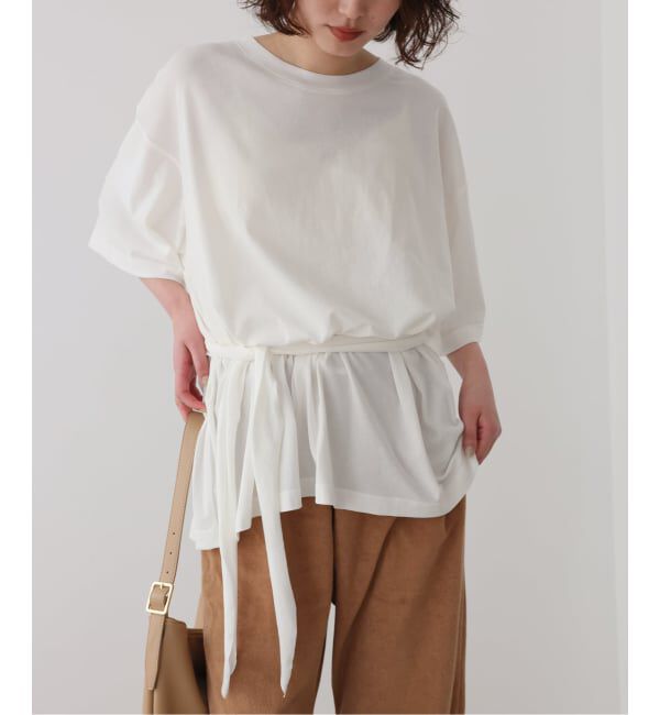SLOBE IENA「《追加》Plus by ONIT/オニット SLOBE別注 スカーフ付Tシャツ」|Tシャツ・カットソー|