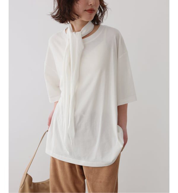 SLOBE IENA「《追加》Plus by ONIT/オニット SLOBE別注 スカーフ付Tシャツ」|Tシャツ・カットソー|