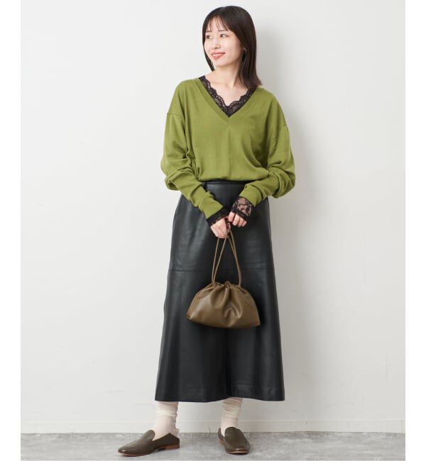 SLOBE IENA「《予約》Vネックレーストップス」|Tシャツ・カットソー|