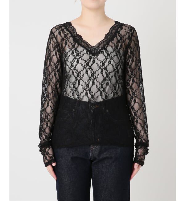 SLOBE IENA「《予約》Vネックレーストップス」|Tシャツ・カットソー|