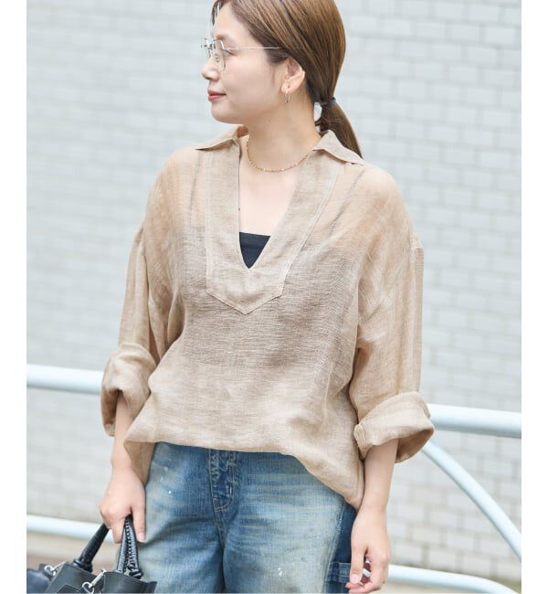JOURNAL STANDARD「《追加》リネンメッシュシャツ」|シャツ・ブラウス|ベージュ