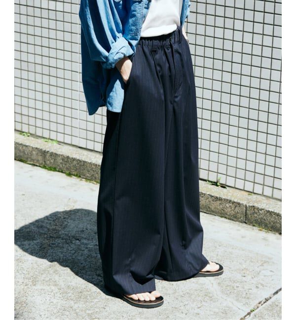 JOURNAL STANDARD「TRモダン ワイド スラックス」|スラックス|ネイビー
