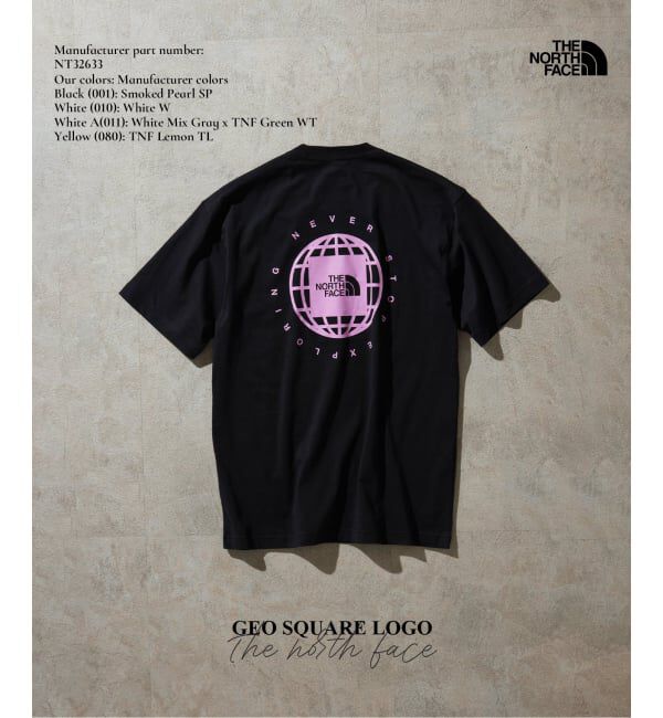 JOURNAL STANDARD relume「THE NORTH FACE / ノースフェイス ジオスクエアロゴティー」|Tシャツ・カットソー|ブラック