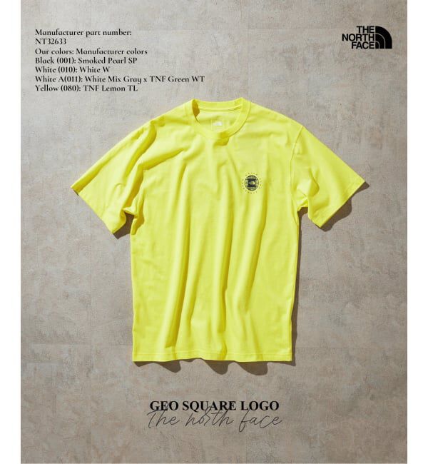 JOURNAL STANDARD relume「THE NORTH FACE / ノースフェイス ジオスクエアロゴティー」|Tシャツ・カットソー|イエロー
