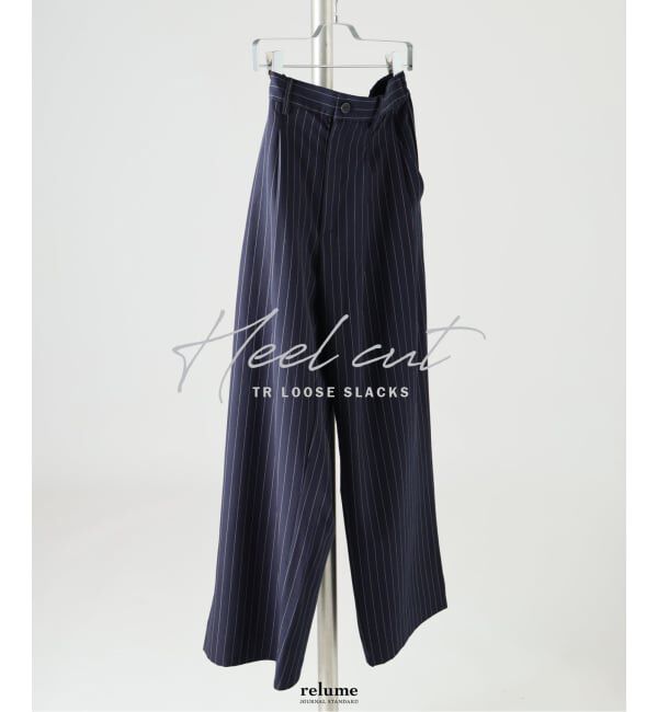 JOURNAL STANDARD relume「ヒールカット ルーズライト ストライプ スラックス」|スラックス|ネイビー