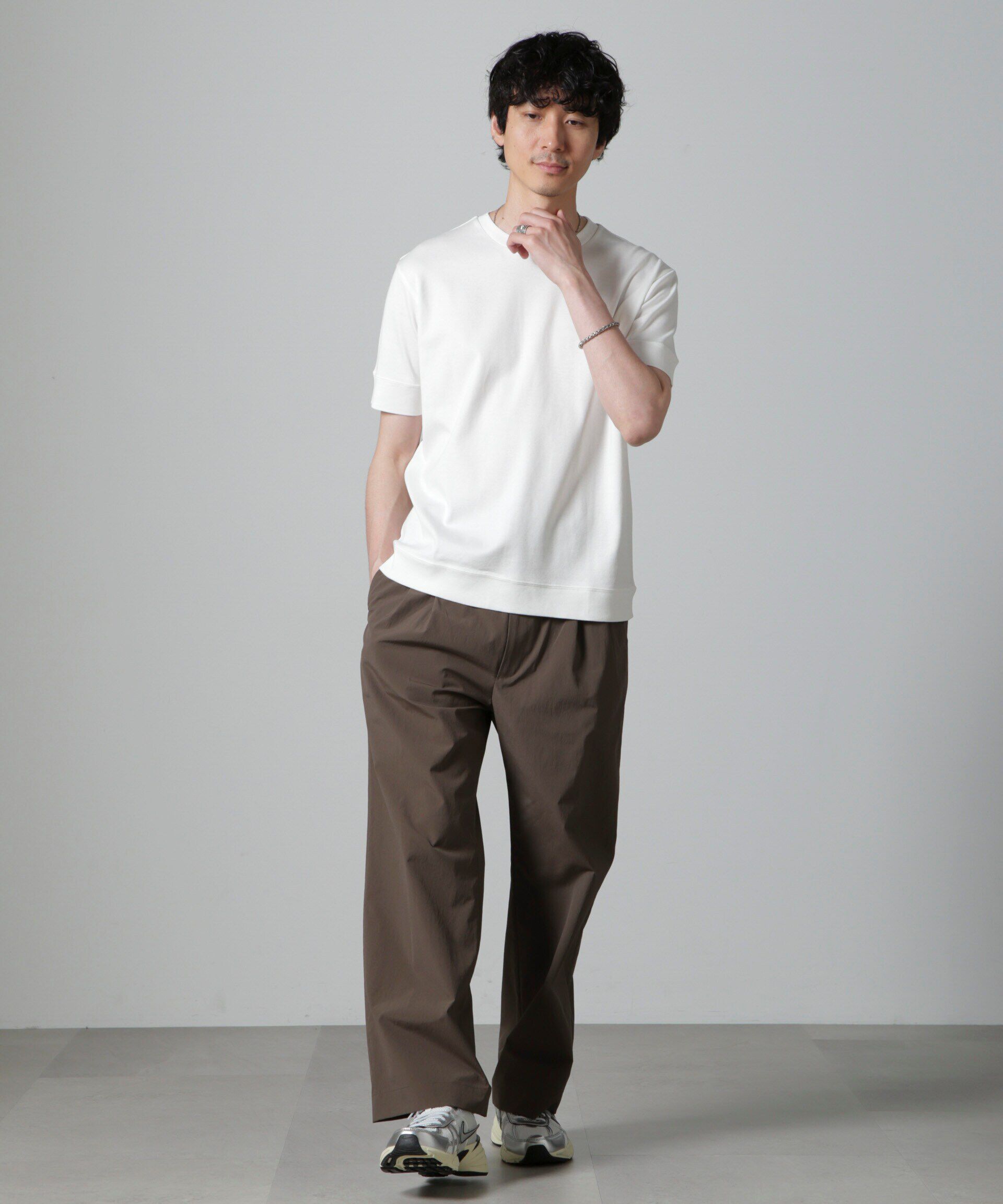 NANO universe「｢FORMAL JERSEY｣クルーネックカットソー半袖」|Tシャツ・カットソー|ホワイト