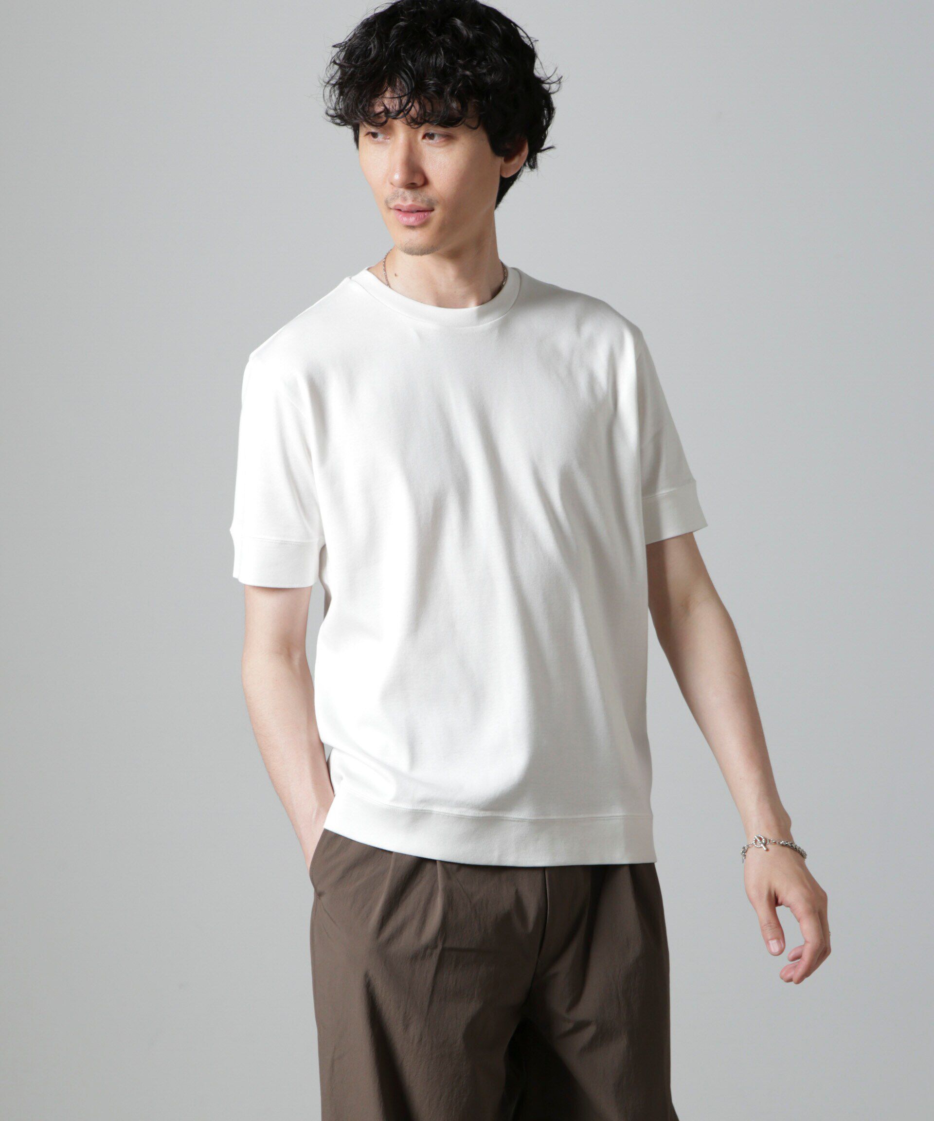 NANO universe「｢FORMAL JERSEY｣クルーネックカットソー半袖」|Tシャツ・カットソー|