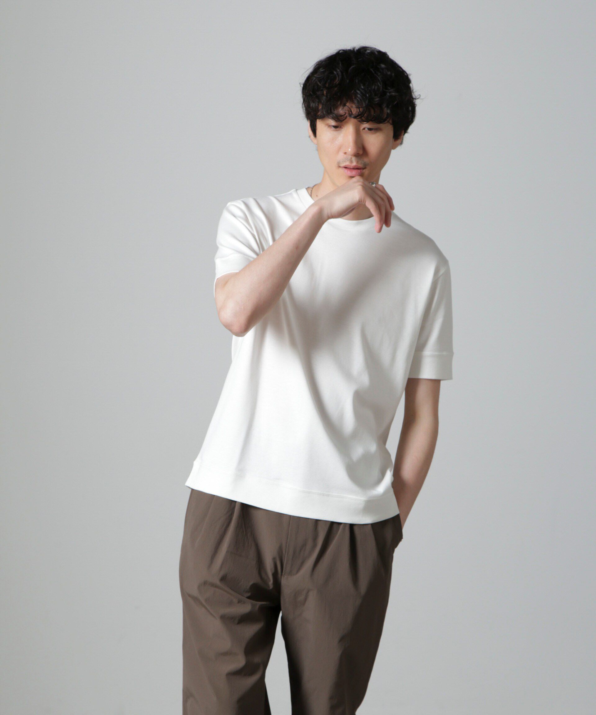 NANO universe「｢FORMAL JERSEY｣クルーネックカットソー半袖」|Tシャツ・カットソー|
