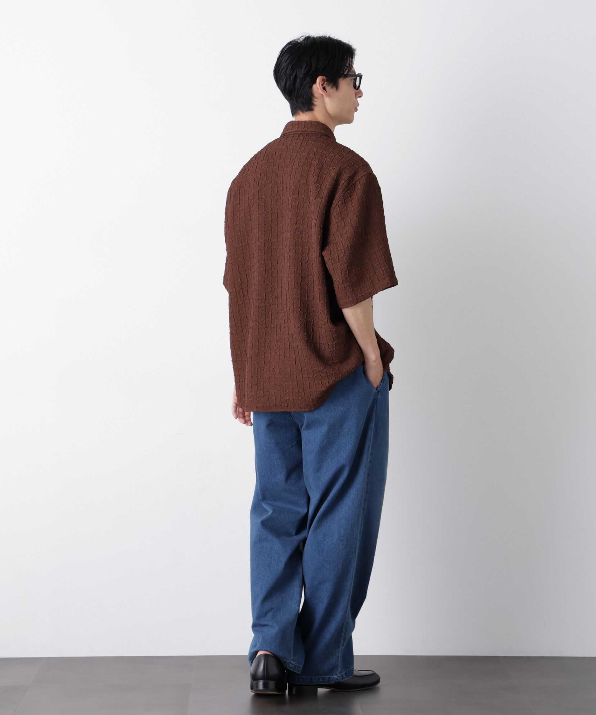 NANO universe「COOLLY DENIM ワイドイージーパンツ（接触冷感）」|チノ|