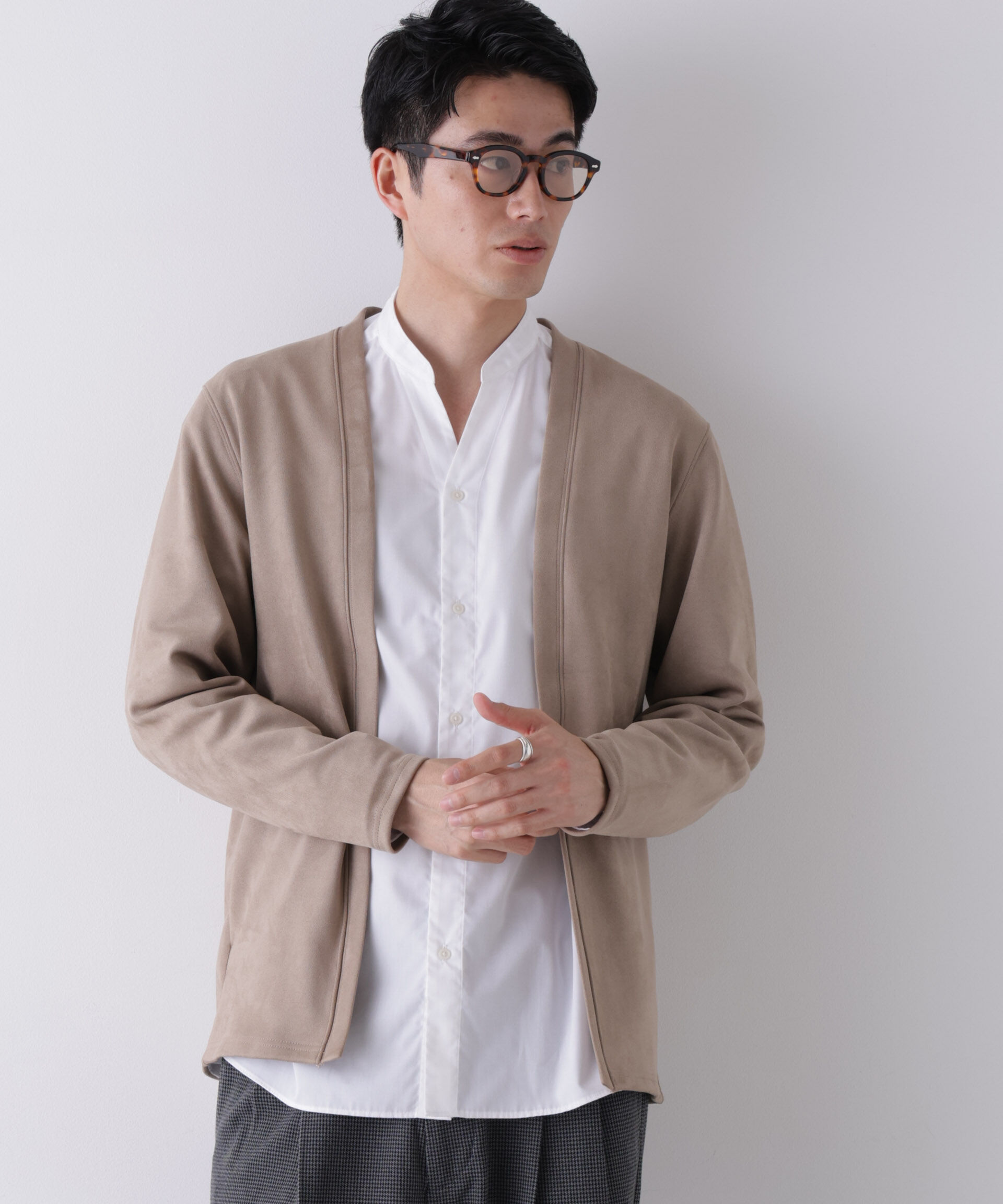 NANO universe「フェイクスエードトッパーカーディガン」|Tシャツ・カットソー|