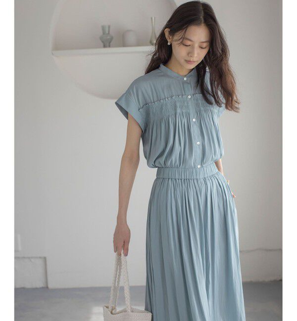 組曲「ギャザーライトデシンシャーリング ブラウス」|シャツ・ブラウス|