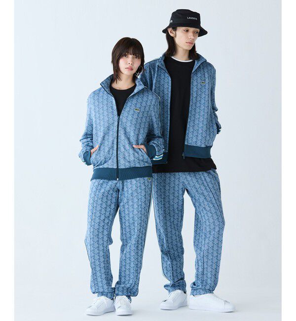 LACOSTE「サイドテーピングモノグラムジャカードトラックパンツ」|その他|グレイッシュブルー