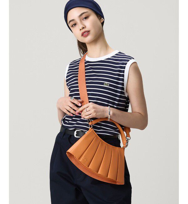 LACOSTE「LENGLEN ラムレザープリーツハンドバッグ 2WAY ショルダーバッグ」|ショルダー・メッセンジャー|