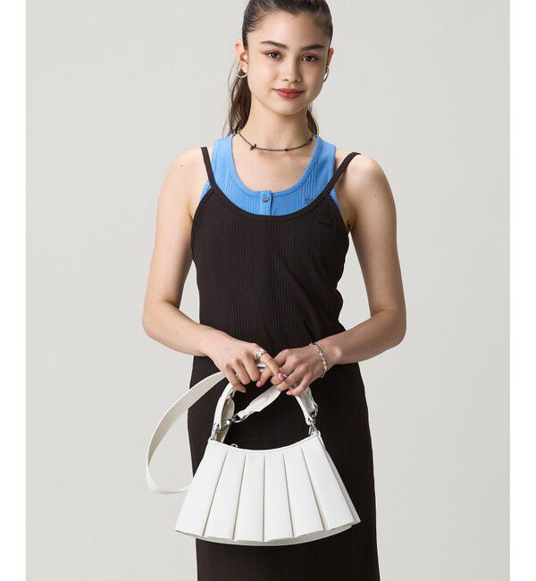 LACOSTE「LENGLEN ラムレザープリーツハンドバッグ 2WAY ショルダーバッグ」|ショルダー・メッセンジャー|