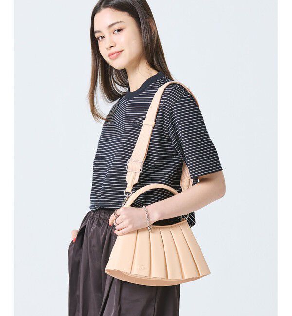 LACOSTE「LENGLEN ラムレザープリーツハンドバッグ 2WAY ショルダーバッグ」|ショルダー・メッセンジャー|