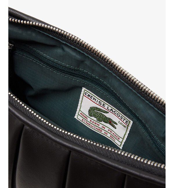 LACOSTE「LENGLEN レザープリーツショルダーバッグ」|ハンドバッグ|