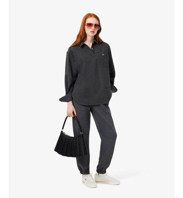 LACOSTE「LENGLEN レザープリーツショルダーバッグ」|ハンドバッグ|
