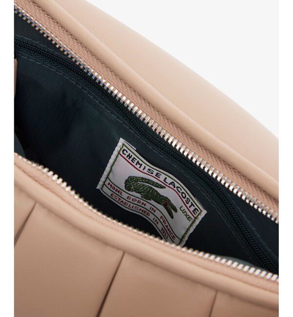 LACOSTE「LENGLEN レザープリーツショルダーバッグ」|ハンドバッグ|