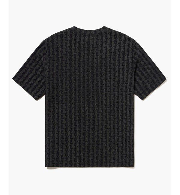 LACOSTE「インディゴ鹿の子地 モノグラム半袖Tシャツ」|Tシャツ・カットソー|
