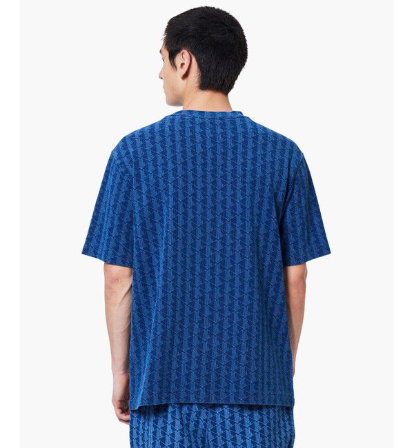 LACOSTE「インディゴ鹿の子地 モノグラム半袖Tシャツ」|Tシャツ・カットソー|