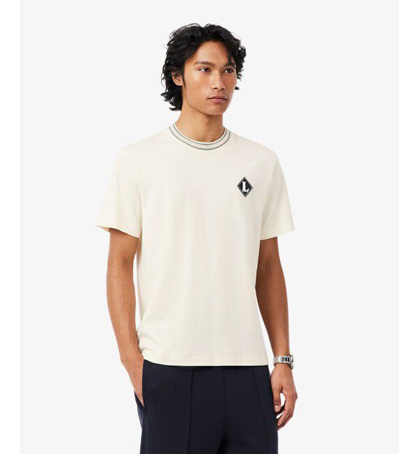 LACOSTE「フランスメイド レトロパッチTシャツ」|Tシャツ・カットソー|オフホワイト