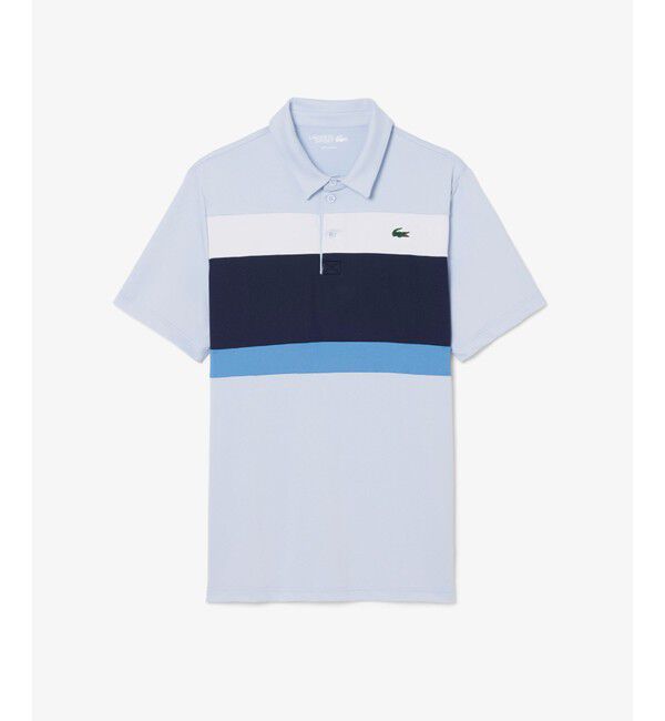LACOSTE「ウルトラドライ ストレッチカラーブロックゴルフポロシャツ」|ポロシャツ|ブルー