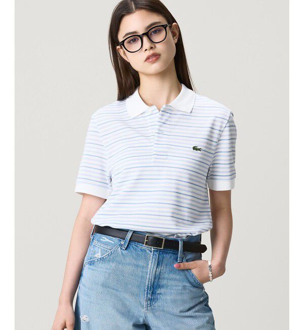 LACOSTE「マルチボーダー鹿の子地ポロシャツ」|ポロシャツ|