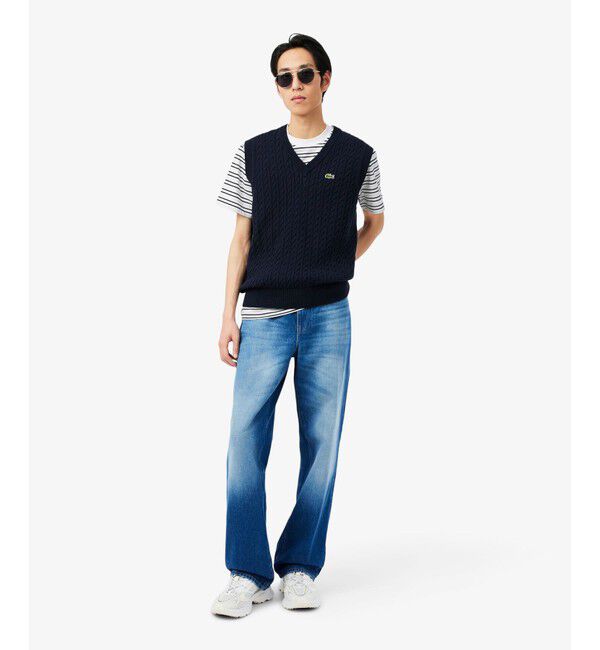 LACOSTE「ボーダーコットンTシャツ」|Tシャツ・カットソー|